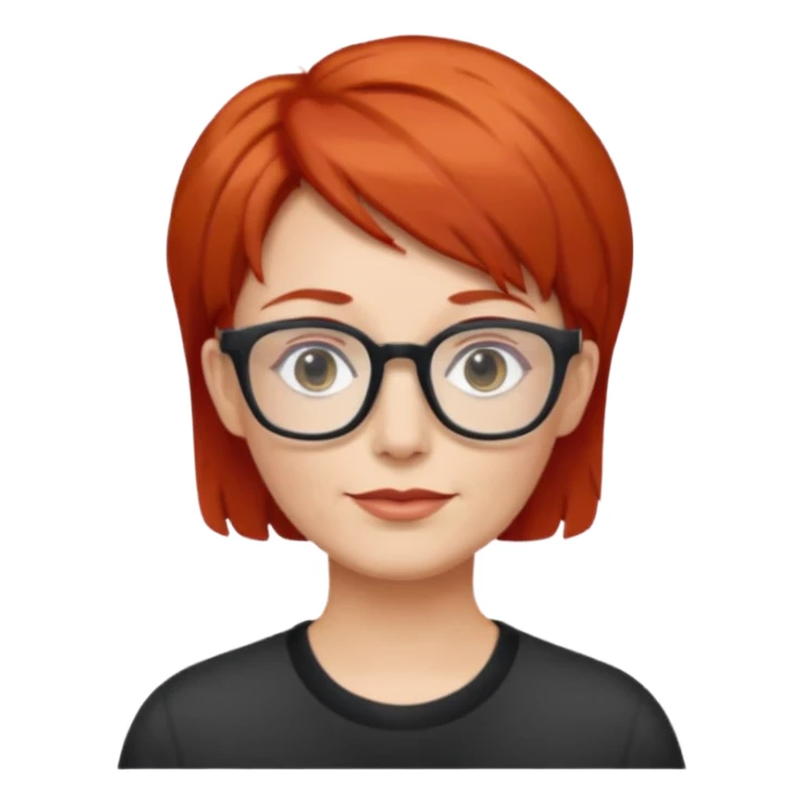Short red hair older with rectangle glasses sticker