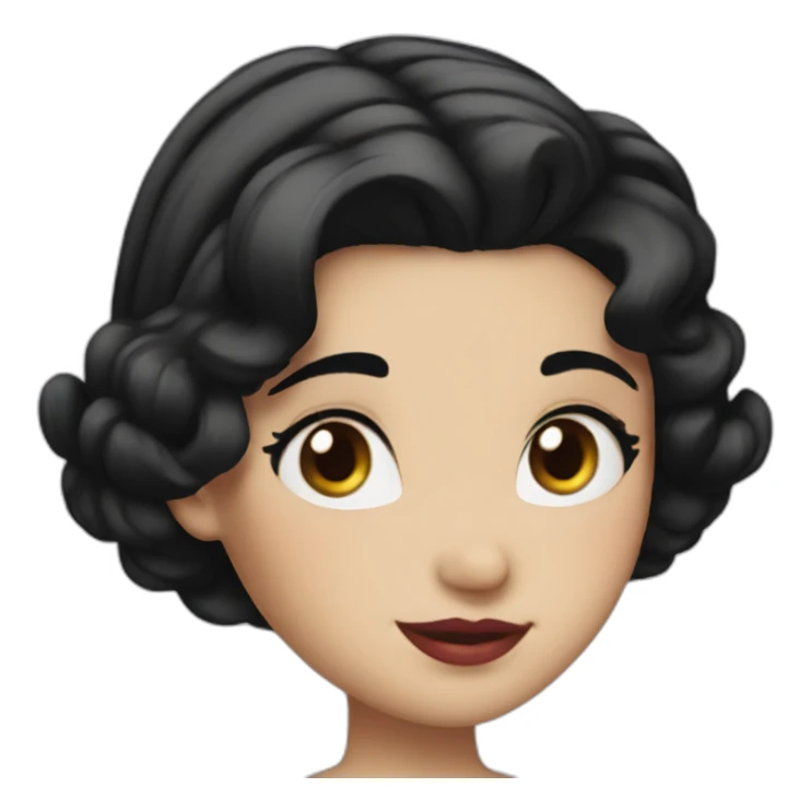 Snow White short black hair princess sticker