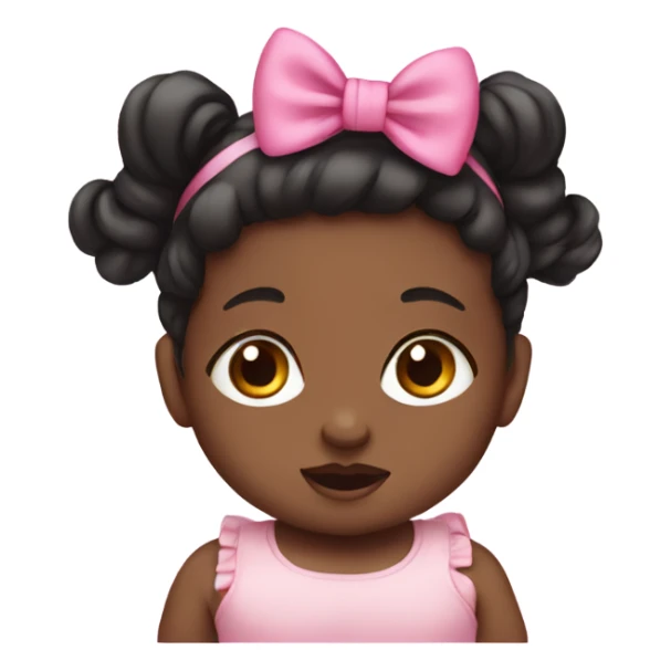  baby with dark hair and  pink bow headband sticker