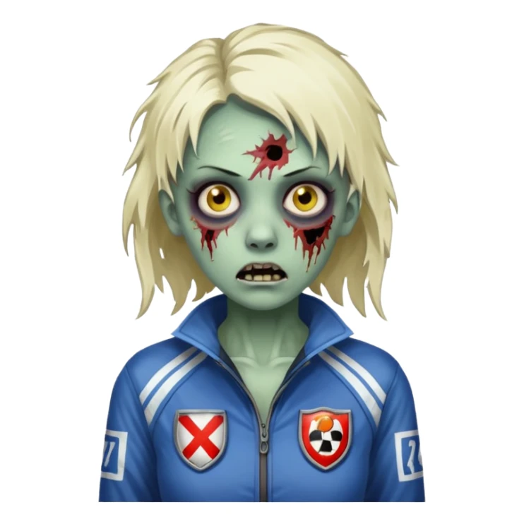 woman zombie formlua 1 racer sticker