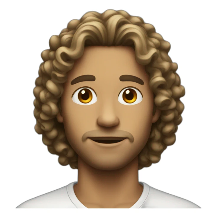 a man with medium long curly hair sticker