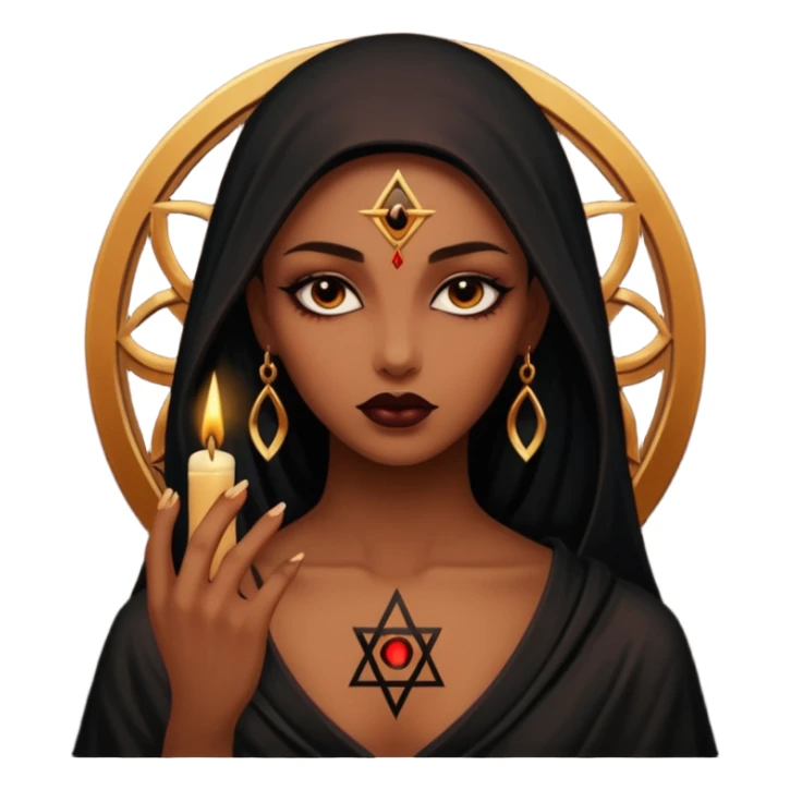 Dark oil traced over woman’s skin forming occult symbols, sensual devotion sticker