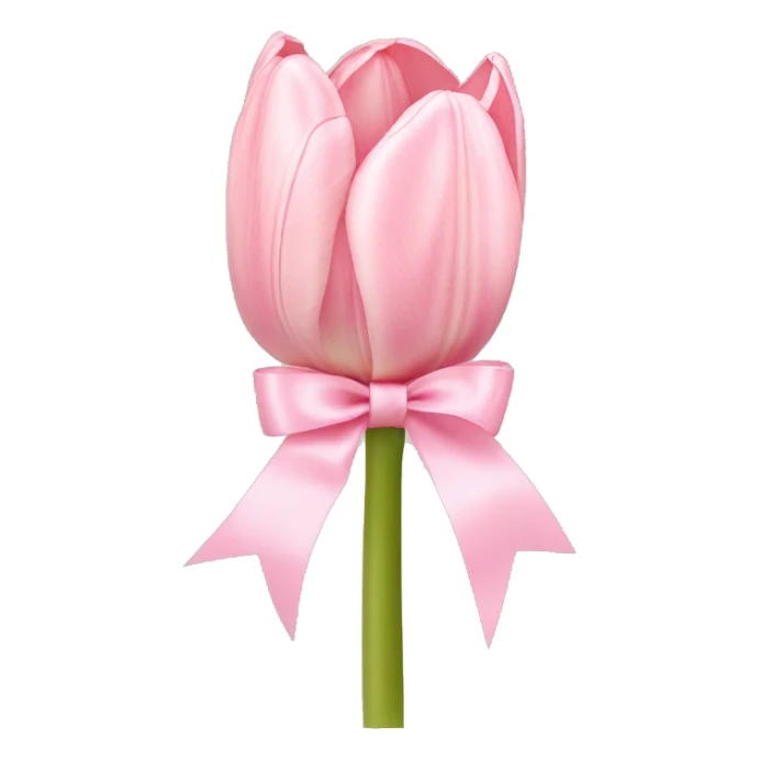 light pink tulip bouquet with light pink bow sticker