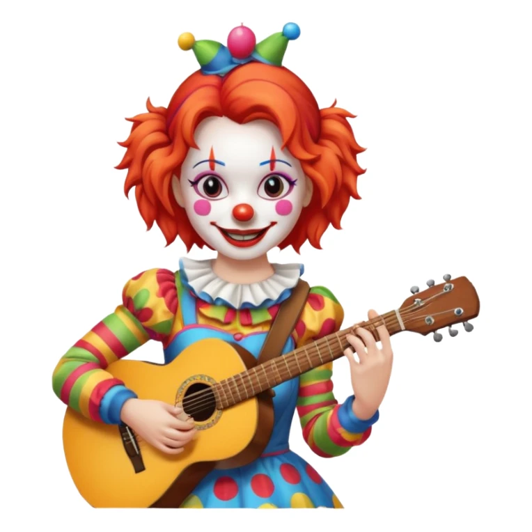  Clown with guitar girl  sticker
