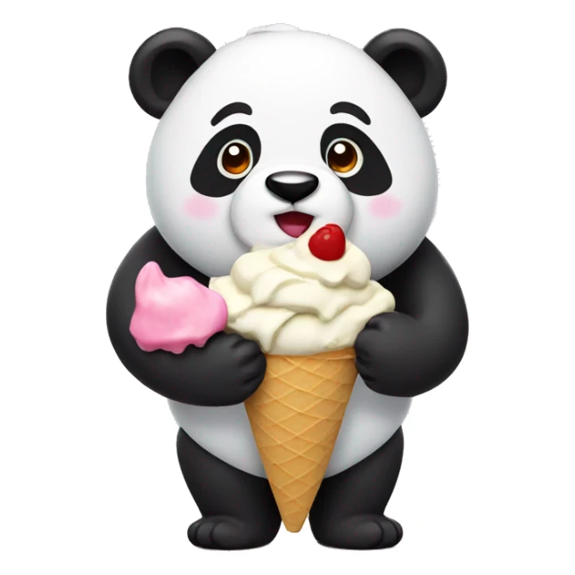 Panda eating ice cream sticker