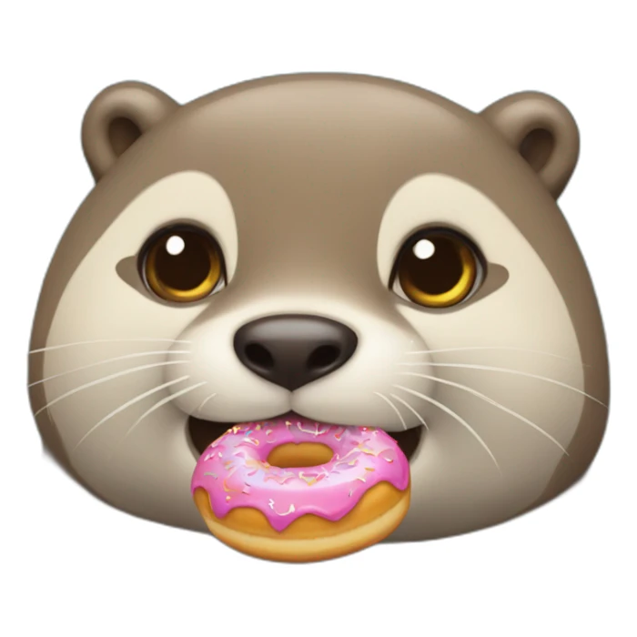 Une loutre qui mange un donut  sticker