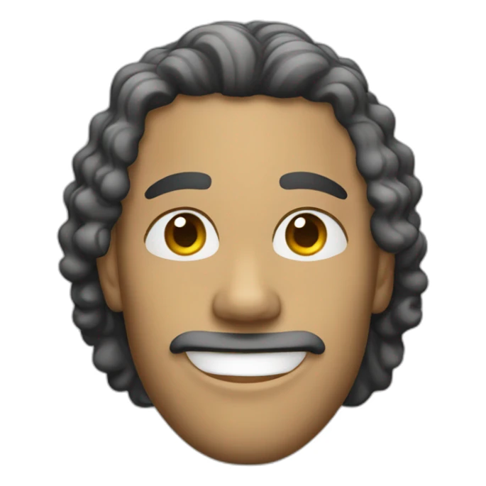 white gay man with black slighy curly hair sticker