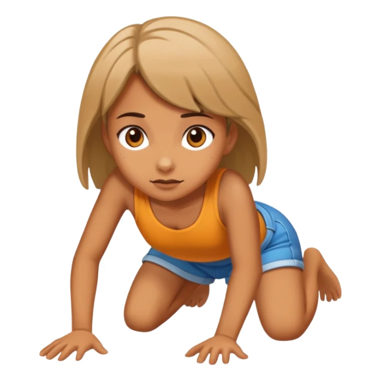 Girl crawling on the ground sticker