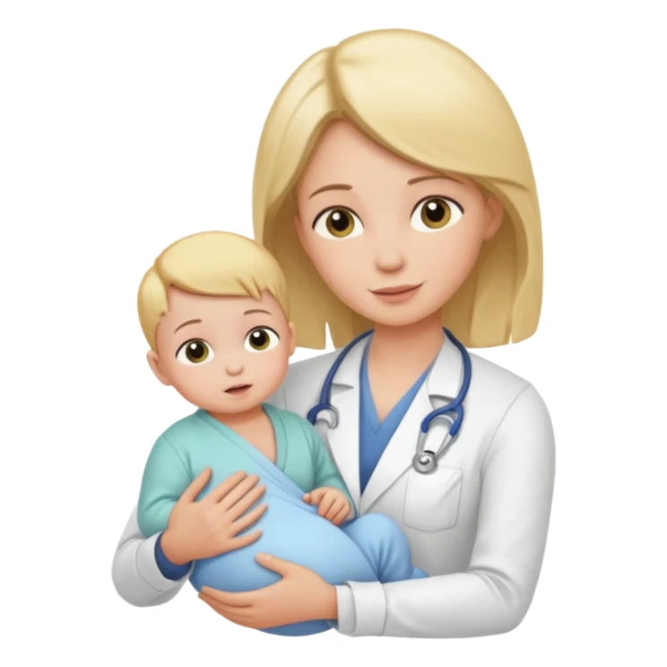 female chiropractor adjusting baby sticker