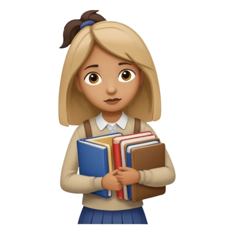 a girl that carry to much stuff sticker