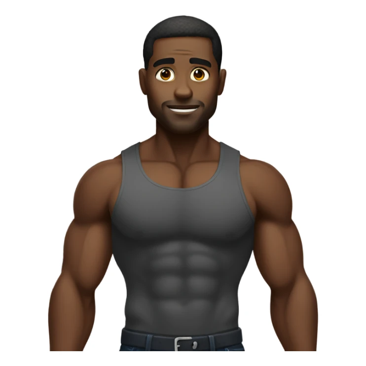 A very very very buff black man full body sticker