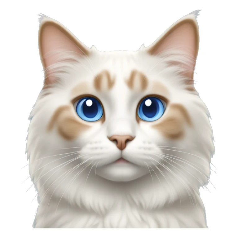 Orange and white ragdoll cat with blue eyes short haired sticker