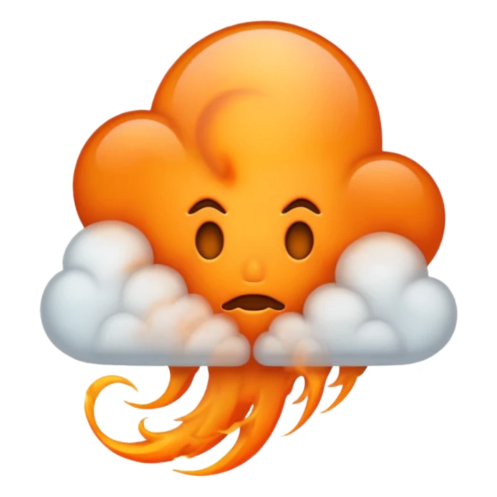 Eerie orange smoky clouds  sticker