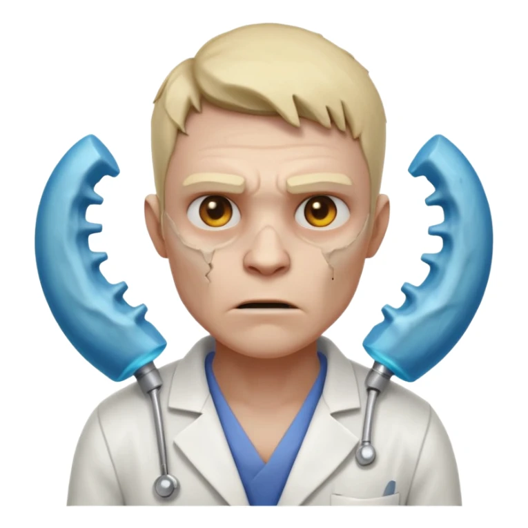 laboratory mutant portrait, head and shoulders only, exposed rib bones, damaged skin, horror experiment look, dramatic lighting, 3D cartoon, mobile game icon style, clean background, no text, no watermark

 sticker