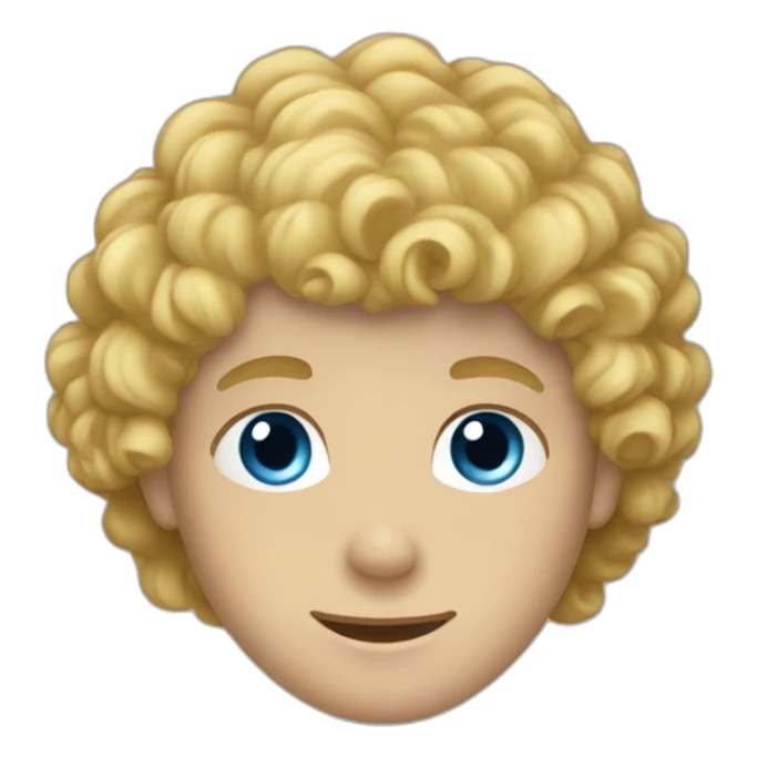 Boy with curly blond hair and blue eyes sticker