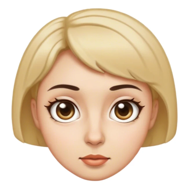 Mujer de pelo corto con ojos grandes nariz  sticker
