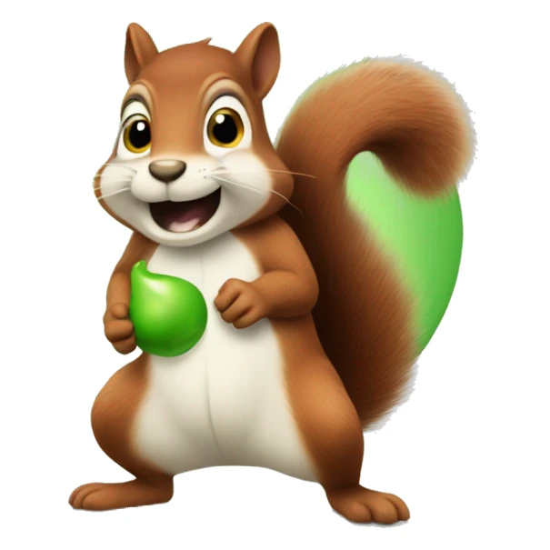 squirrel farting a green fart sticker
