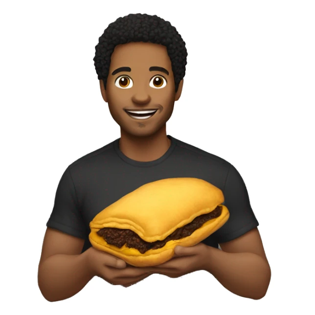 Lightskin black man holding Jamaican patty sticker