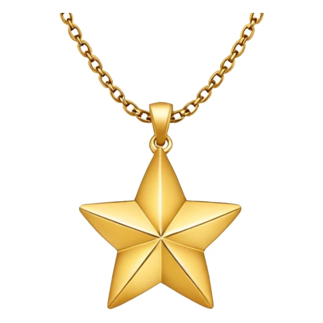Star charm in necklace – golden star-shaped trinket.
 sticker