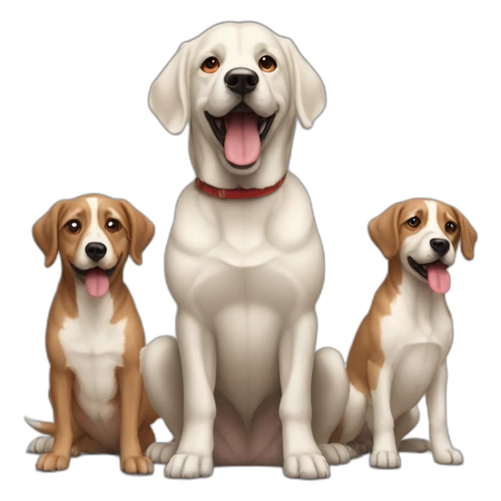 drake with 5 dogs surronding him the dogs have red eyes. one is barking sticker