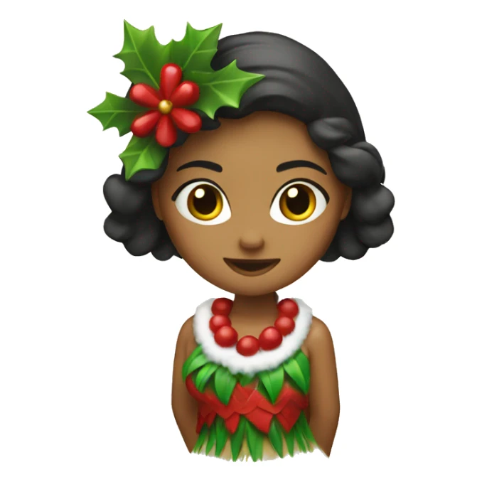 Christmas hula girl sticker