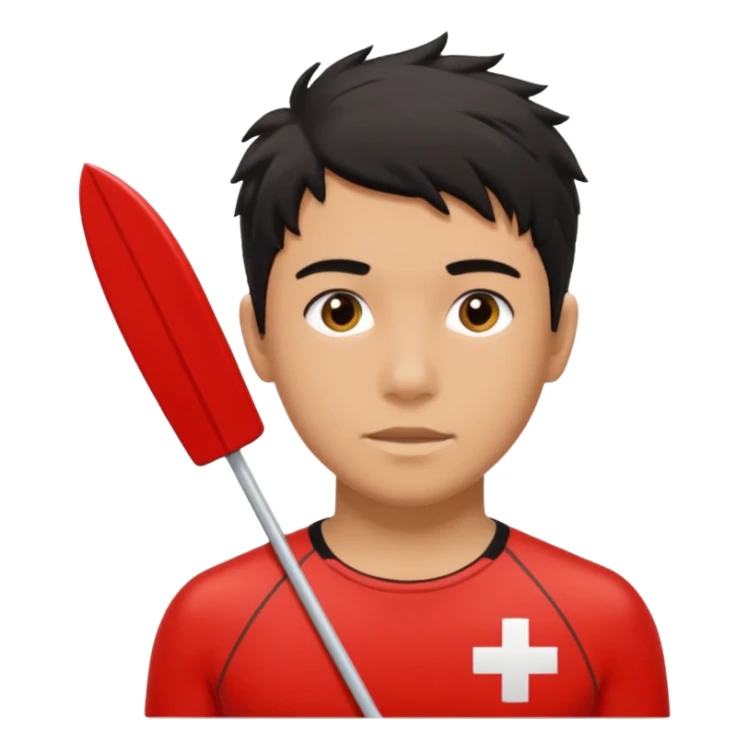 Lifeguard Teenager with Black messy hair saving lives sticker