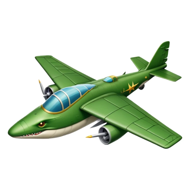 Un cocodrilo en forma de avion de guerra sticker