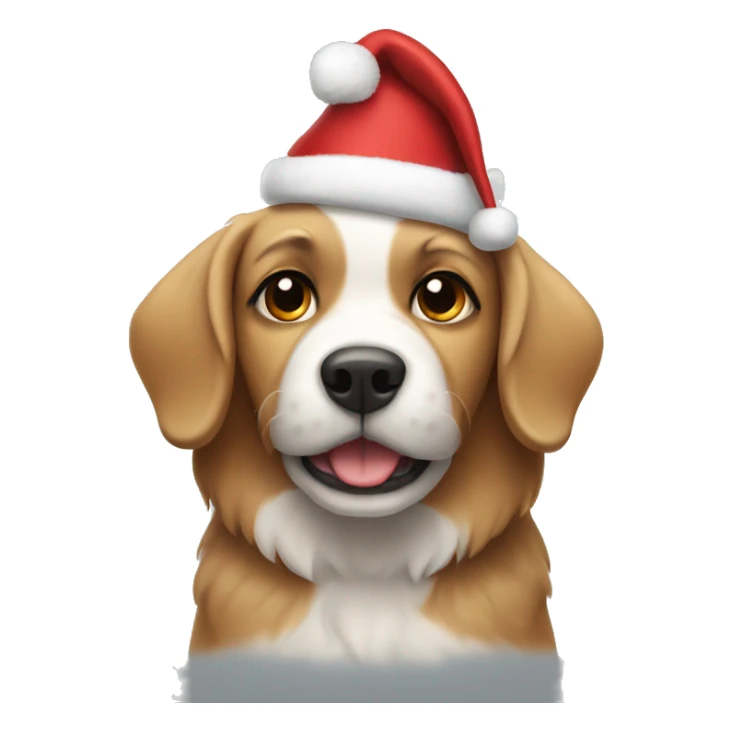 Dog with a Christmas hat and wings sticker