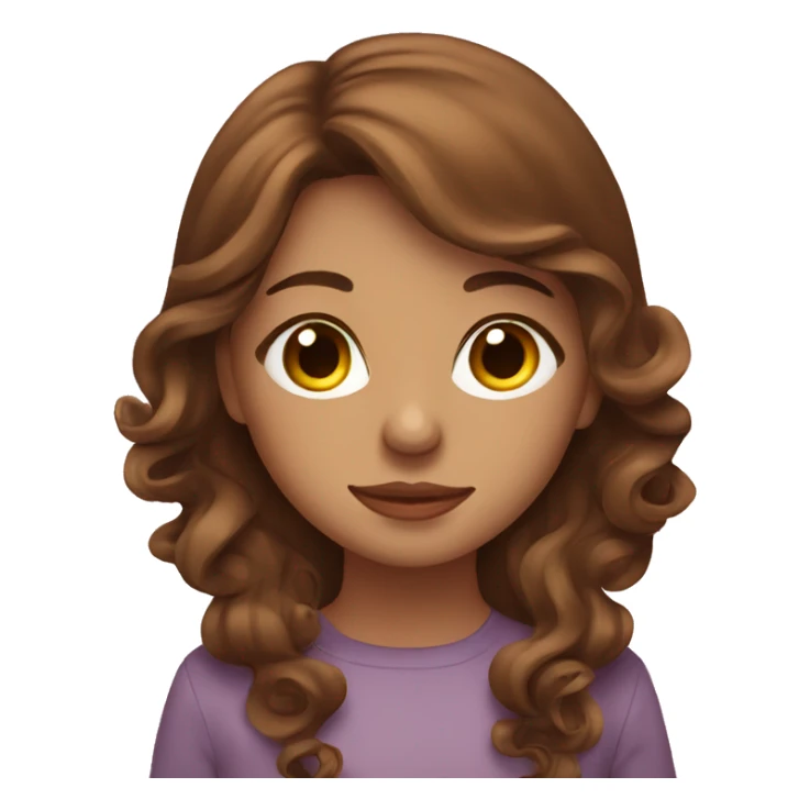 Girl sipping tea with brown curled hair sticker