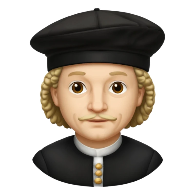 Rembrandt artist wear black berret hat sticker