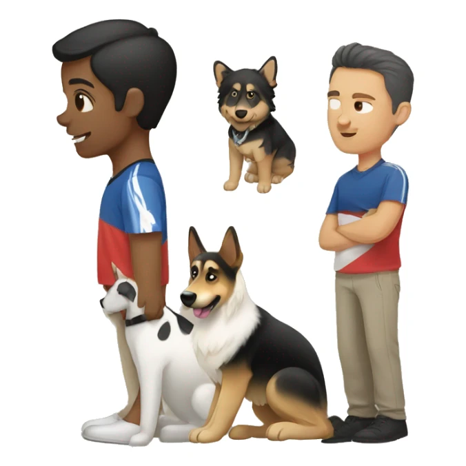 Filipino girl, white guy, German shepherd  sticker