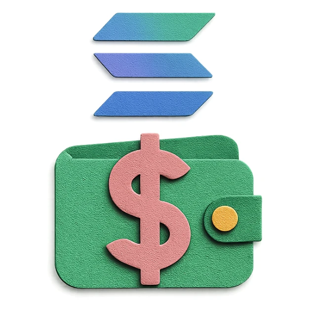 A logo for a solana wallet balance tracker in the macos menubar sticker