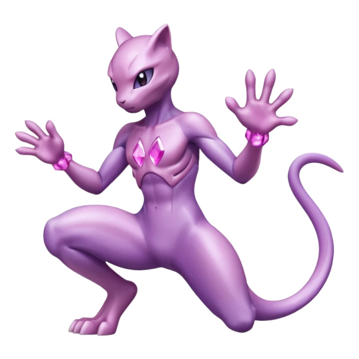 Pokemon legendary purple and pink crystal mewtwo sticker
