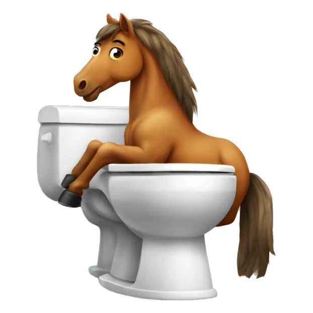 horse on a toilet sticker