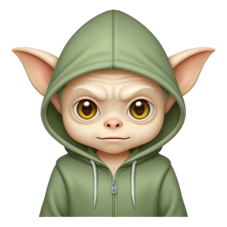 Little gremlin wearing a hoodie sticker