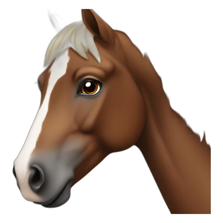 Brown horse from the front with dark hairs sticker