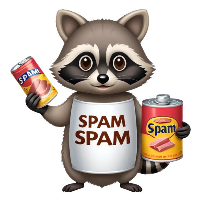 raccoon with SPAM meat EMOJI  sticker