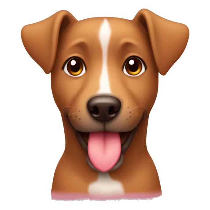cute brown dog with hearts around him  sticker