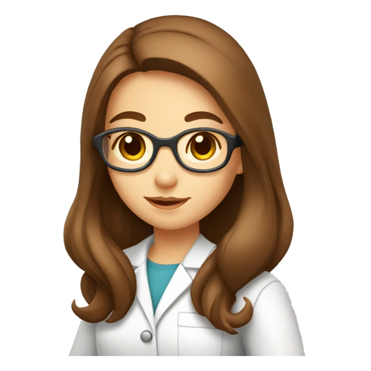 Cute Chemist Lab girl long brown hair chemistry analysis experiment sticker