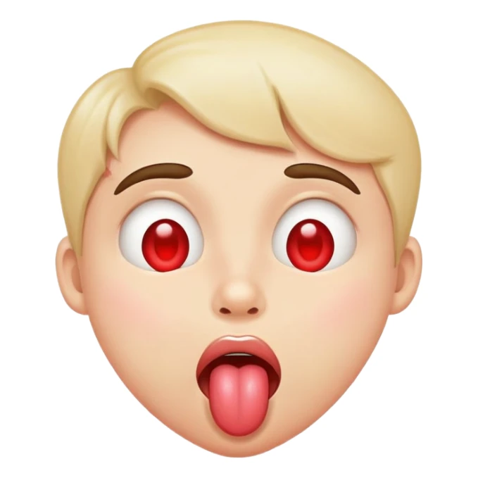 heart eyes drooling tongue out sticker