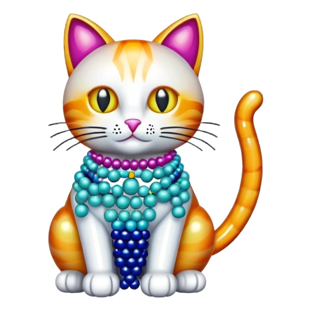 cat made of beads sticker