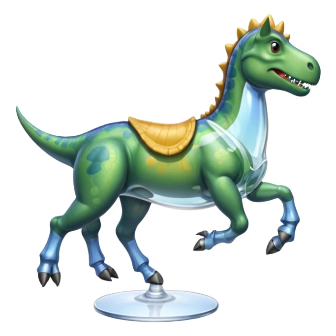 Dinosaur with glass riding horse sticker