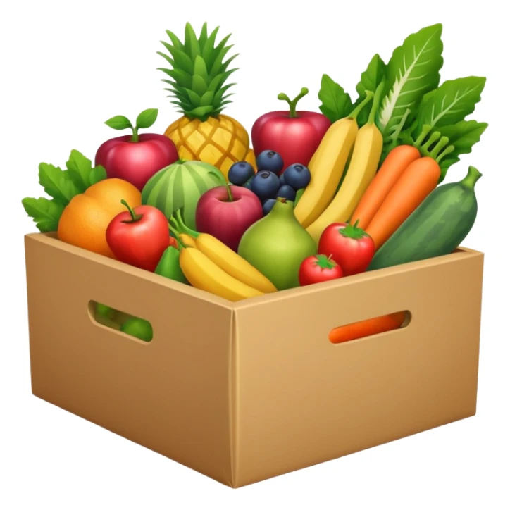 A box of groceries from the store sticker