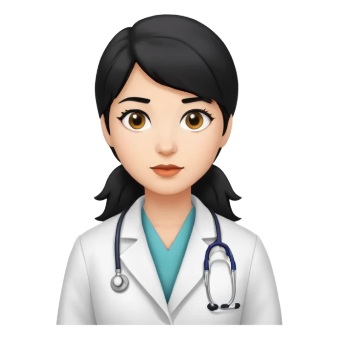 female black physician with black hair and black eyes sticker