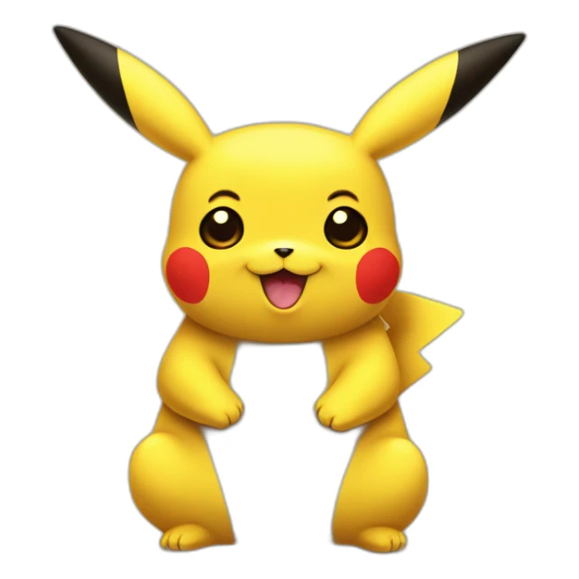 Pikachu qui fait un câlin à un panda sticker