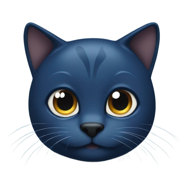 make me dark blue cat with cute shiny eyes  sticker