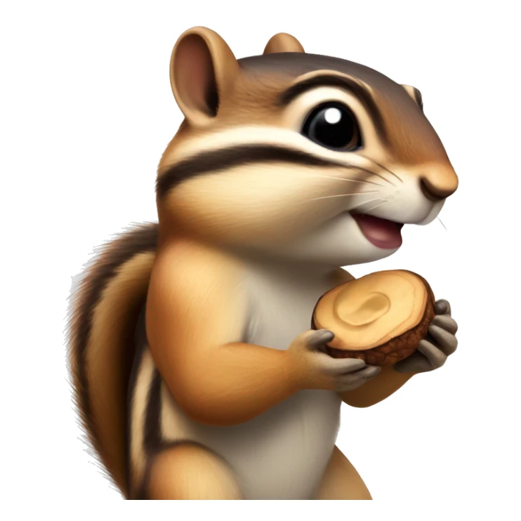 a cute chipmunk with a wallnut on its hand sticker