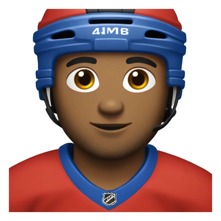 hockey player wearing blue and red jersey sticker