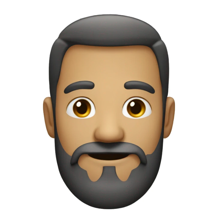 a man with small  dark moustache and beard happy smiling face sticker