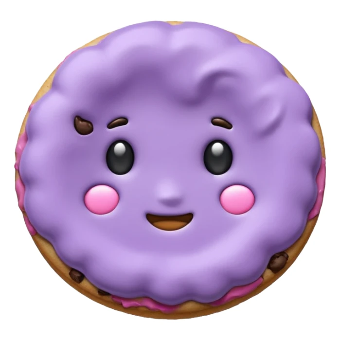 realistic a pastel purple cookie with soft crumbly texture sticker